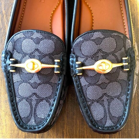 Coach  Jacquard Turn-Lock Greenwich Driver Slip-on Loafers Women's 8.5 - Picture 3 of 3